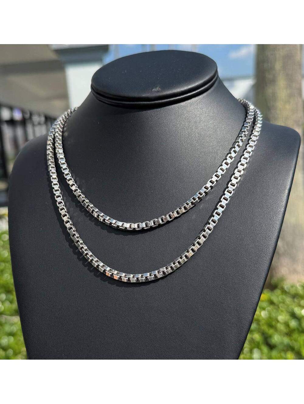 Tiffany & Co. Venetian Sterling Silver Box Chain Necklace